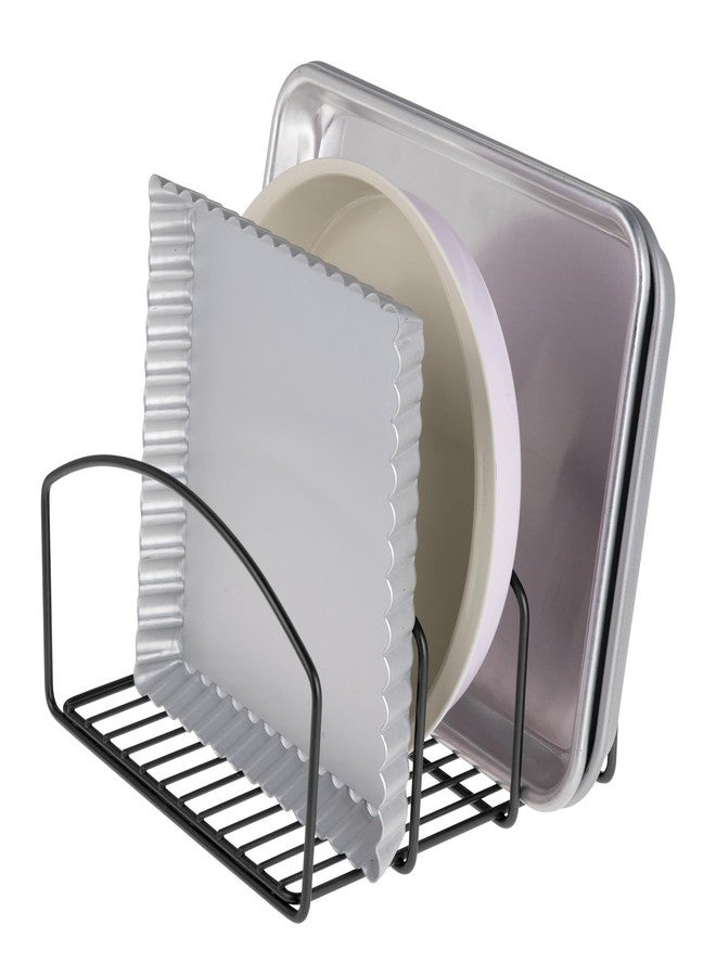 إنترديزاين منظم أدوات الطبخ iDesign ثلاثي الأقسام للخزانة - منظم أدوات الطبخ أو منظم أدوات الخبز - أسود مطفي - Image 1