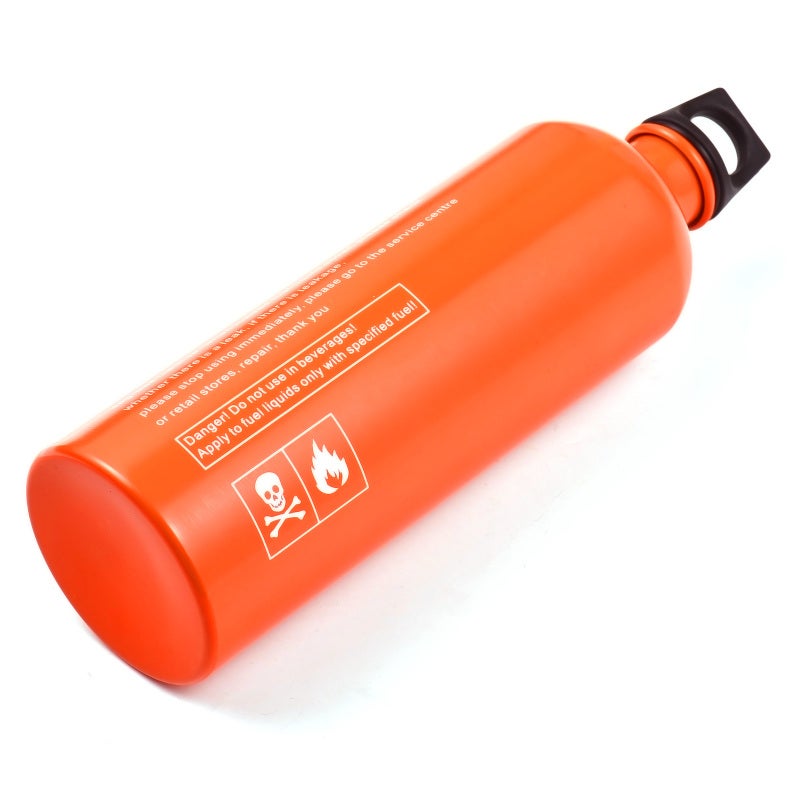 Fuel Storage Bottle: 1 Orange Aluminum Alloy Seamless Leak-Proof Bottle - Portable Ring Handle Petrol Tank for Outdoor Hiking Camping Mountaineering Cooking - Image 5