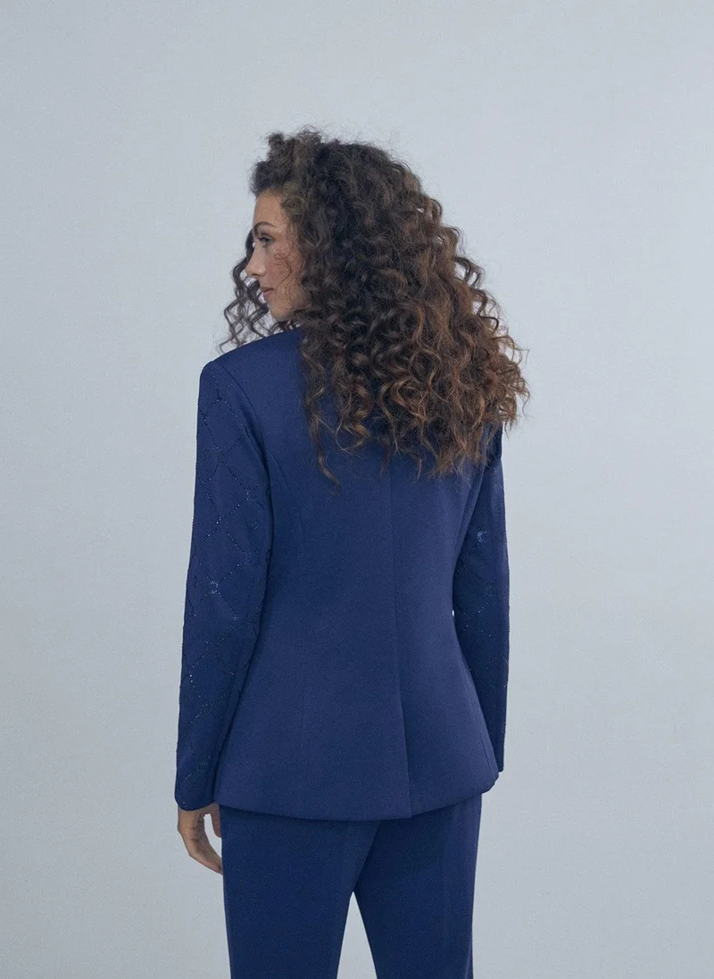 Lola Casademunt Blazer with rhinestone sleeve detail