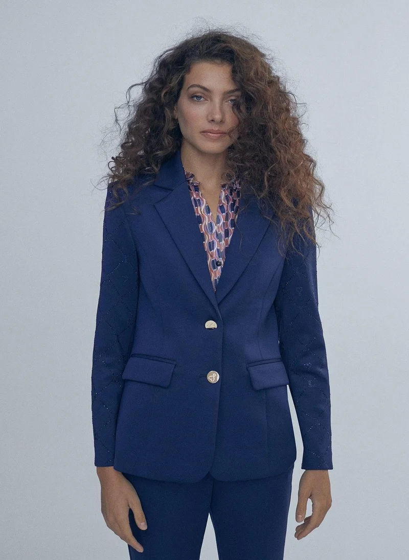 Lola Casademunt Blazer with rhinestone sleeve detail