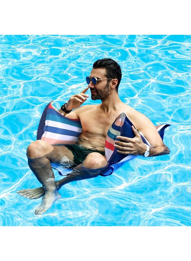 FindUWill FindUWill Fabric Pool Hammock Floats, XL, 2Pack Inflatable Water Hammocks Floaties 4-in-1 (Saddle, Lounge Chair, Hammock, Drifter), Pool Float Lounger for Adults  - Image 5