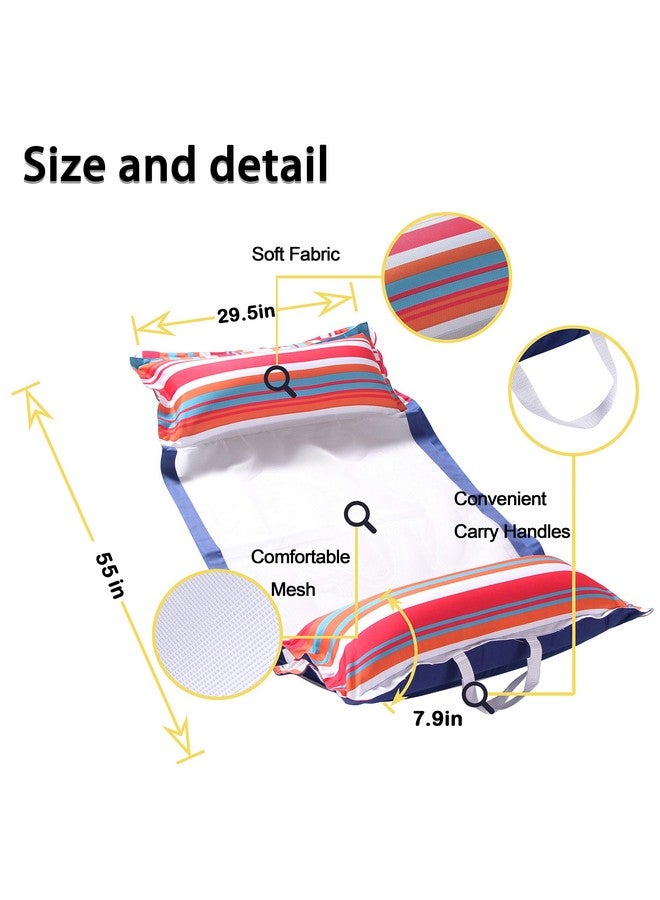 FindUWill FindUWill Fabric Pool Hammock Floats, XL, 2Pack Inflatable Water Hammocks Floaties 4-in-1 (Saddle, Lounge Chair, Hammock, Drifter), Pool Float Lounger for Adults  - Image 4