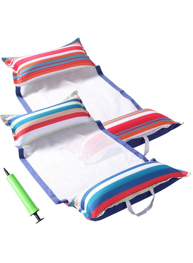 FindUWill FindUWill Fabric Pool Hammock Floats, XL, 2Pack Inflatable Water Hammocks Floaties 4-in-1 (Saddle, Lounge Chair, Hammock, Drifter), Pool Float Lounger for Adults  - Image 1
