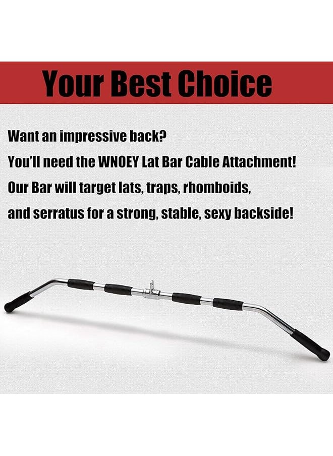 erorex Lat Bar Cable Attachment With Rubber Handgrips, Deluxe Heavy Duty Solid Curl Bar Revolving Hanger Home Gym Cable Attachments (48 In Lat Bar)  - Image 5