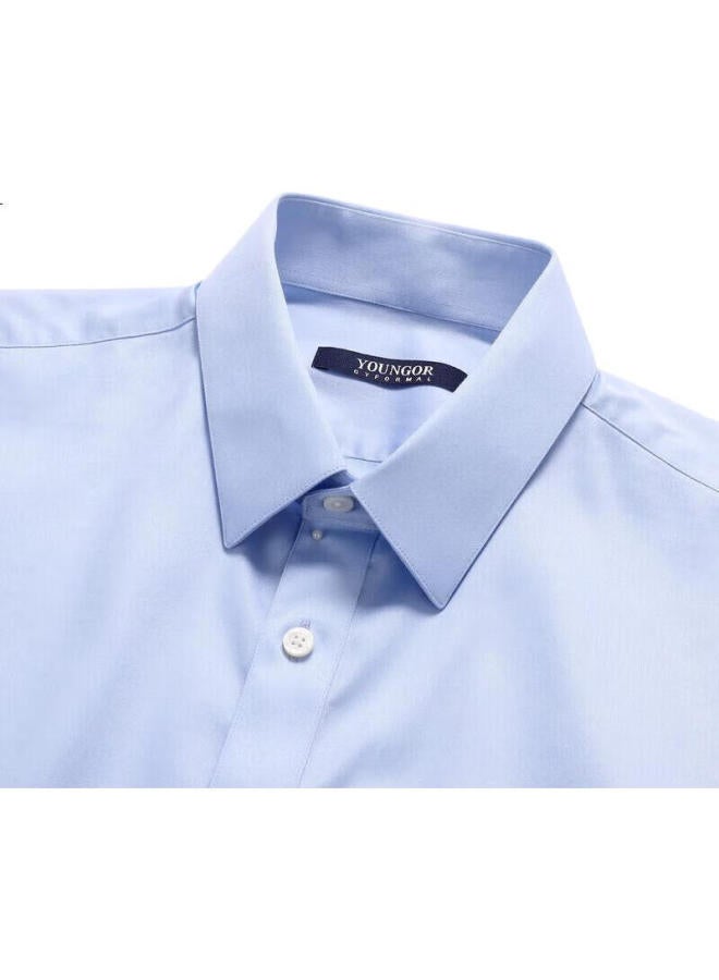 Youngor Men'S Shirt Summer Youth Men'S Business Casual Short Sleeve Shirt Gsdd104984Ijy Light Blue Solid Color 40 - Image 3