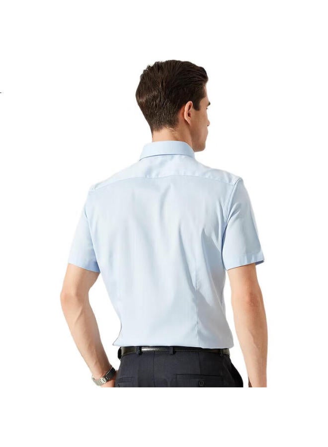 Youngor Men'S Shirt Summer Youth Men'S Business Casual Short Sleeve Shirt Gsdd104984Ijy Light Blue Solid Color 40 - Image 1