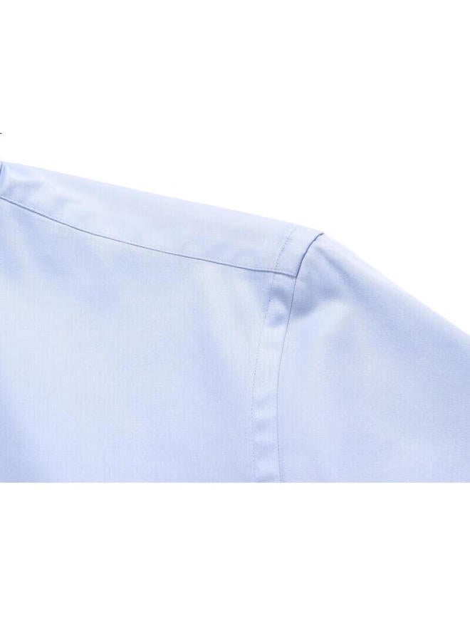 Youngor Men'S Shirt Summer Youth Men'S Business Casual Short Sleeve Shirt Gsdd104984Ijy Light Blue Solid Color 40 - Image 2