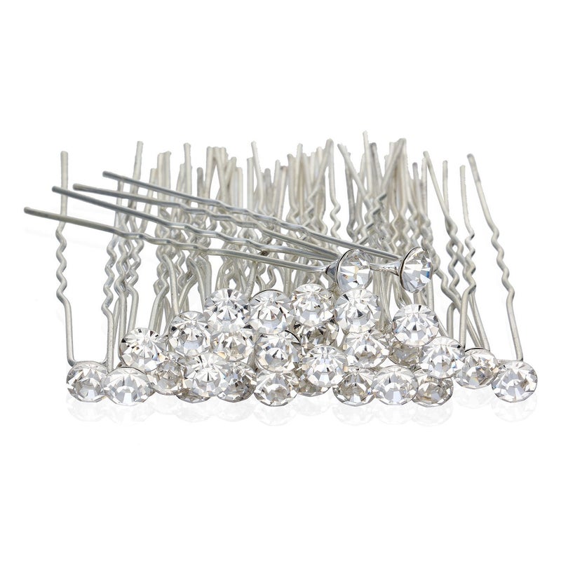 12 Pcs Transparent Crystal Rhinestones Hair Pins Beautiful Hair Accessories for Every Occasion