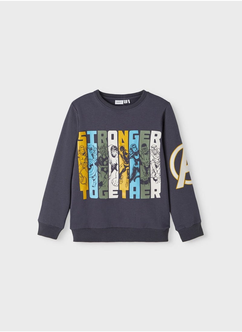 NAME IT - Kids Avenger Print Sweatshirt - Image 1