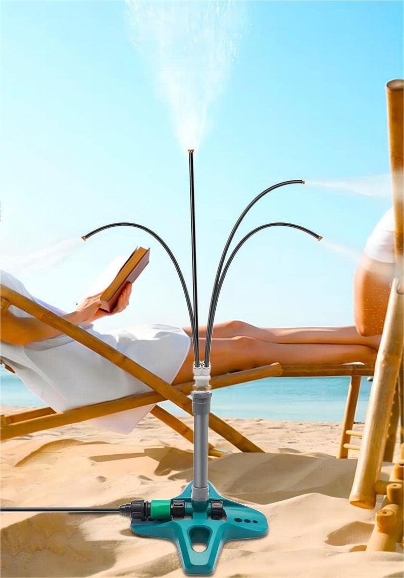 Excefore Standing Misting Cooling System, Standing Misters for Outside Patio, 8M Hose + 4 Brass Nozzles Portable Water Mister Outdoor, Suitable for Cooling, Garden Watering, Outdoor, Beach, BBQ - Image 1