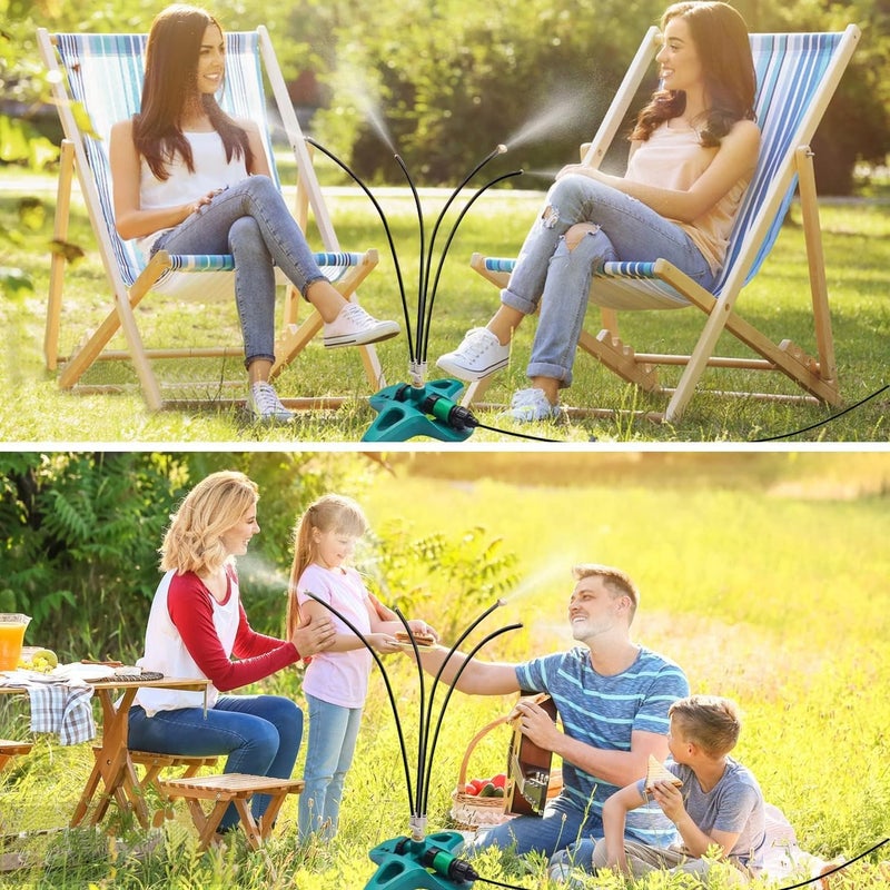 Excefore Standing Misting Cooling System, Standing Misters for Outside Patio, 8M Hose + 4 Brass Nozzles Portable Water Mister Outdoor, Suitable for Cooling, Garden Watering, Outdoor, Beach, BBQ - Image 3