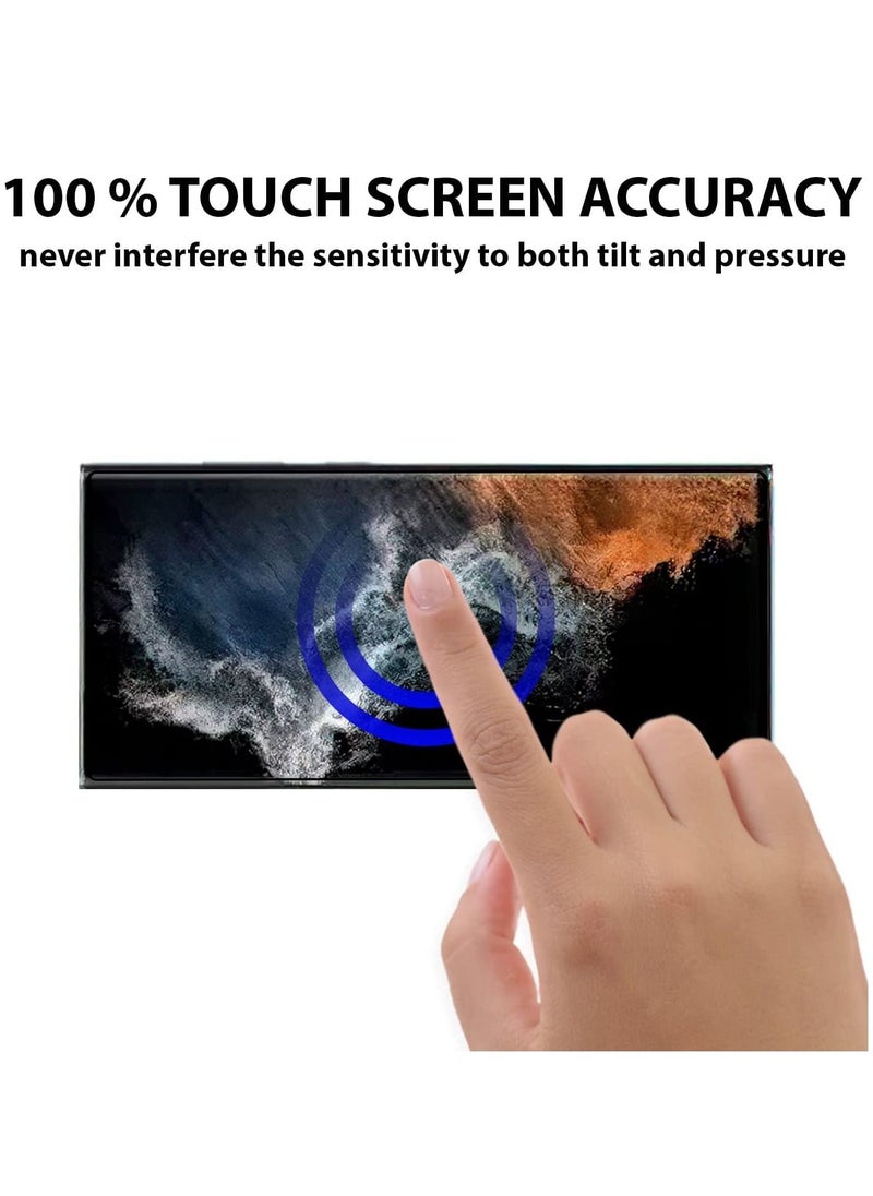 BORTONY Galaxy S22 Ultra Screen Protector [1+1 Pack] Camera Lens Protector, Fingerprint Unlock Support, HD Tempered Glass, Touch Sensitive, Anti Scratch, for Samsung S22 Ultra 5G Glass  - Image 2