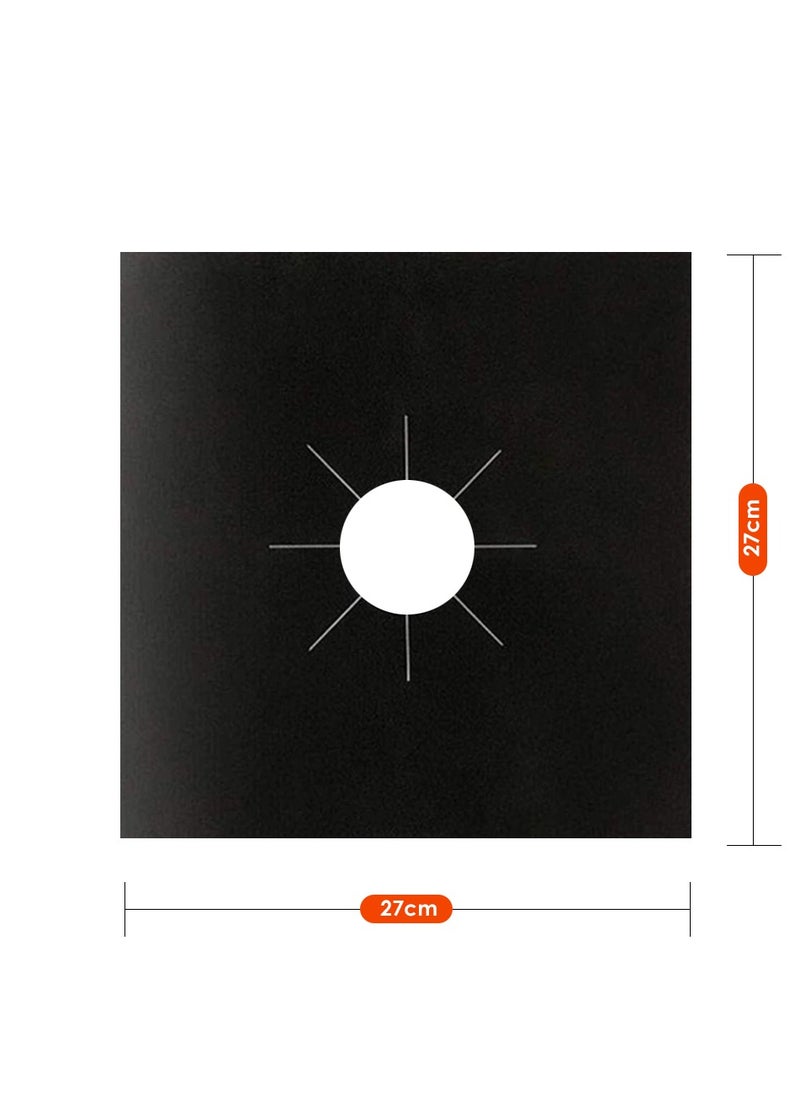 AIWANTO - 8 Pcs Gas Stove Burner Covers Gas Protector Cover Dishwasher Reusable Gas Burner Covers Mat Pad Stovetop Burner Liners Black - Image 1