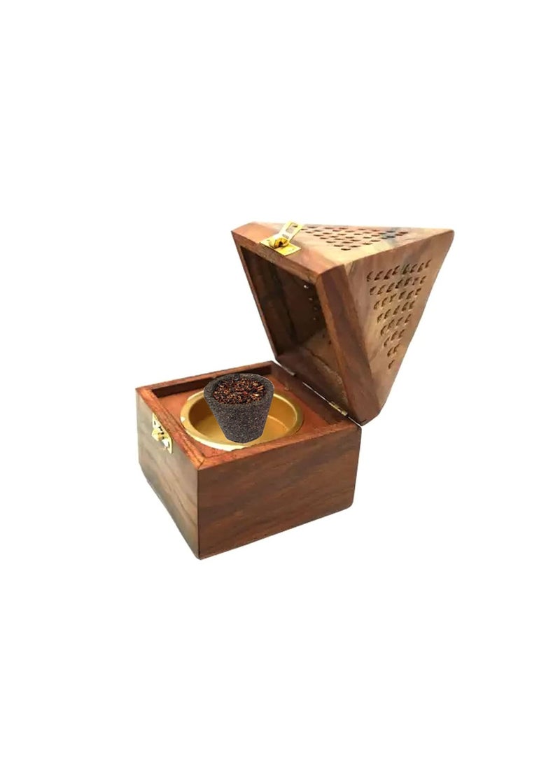 Accessorize Kingdom - Wooden Sambrani Dhoop Stand Incense Holder: Perfect Dhup Dani & Doopam Holder - Image 1