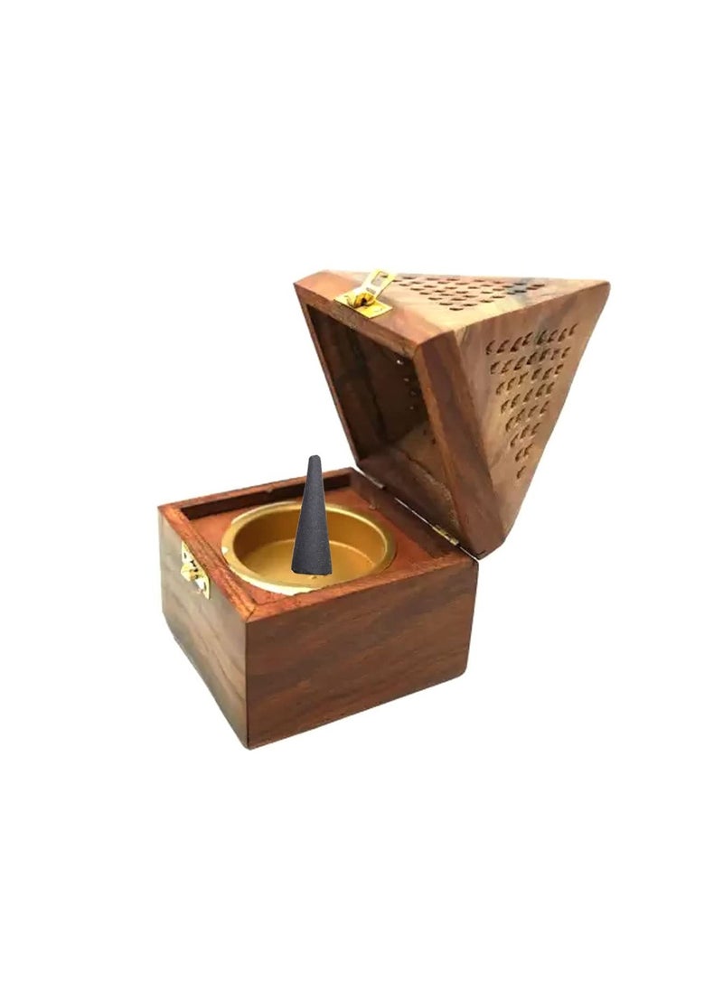 Accessorize Kingdom - Wooden Sambrani Dhoop Stand Incense Holder: Perfect Dhup Dani & Doopam Holder - Image 1