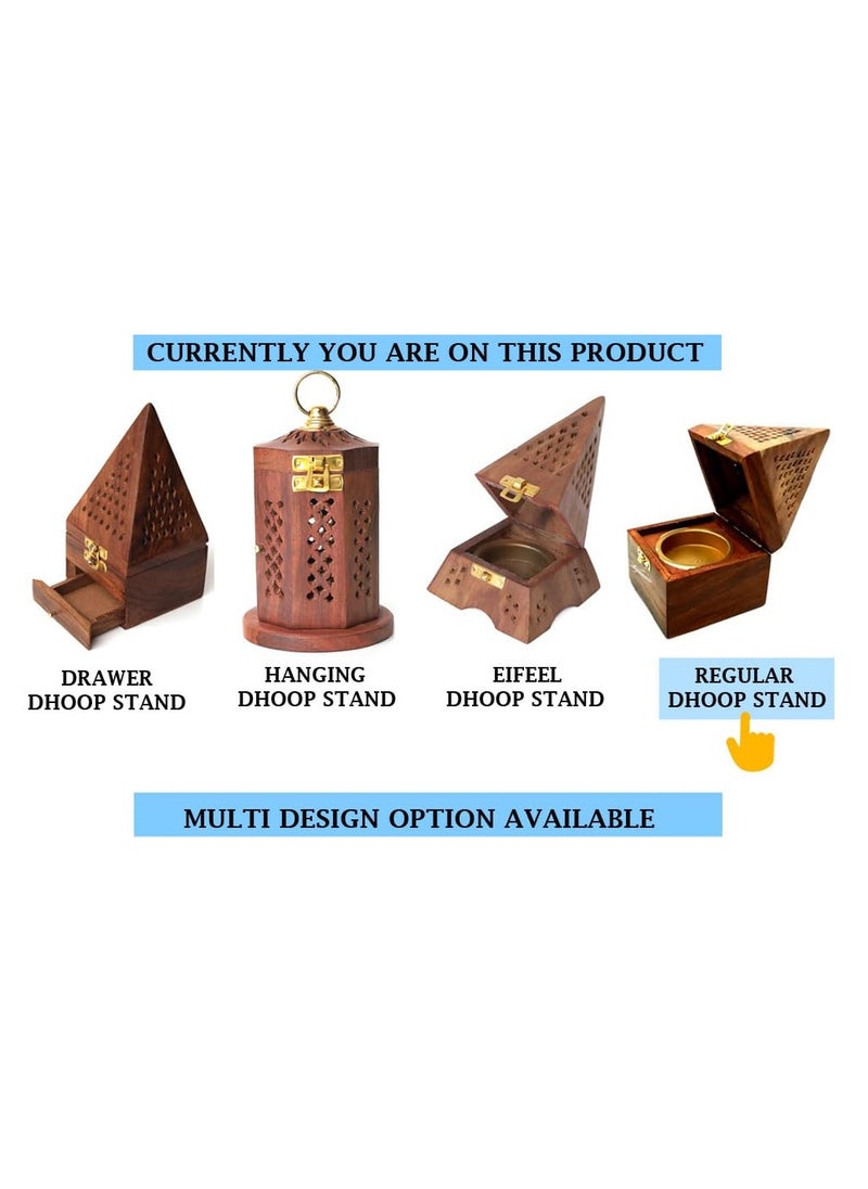 Accessorize Kingdom - Wooden Sambrani Dhoop Stand Incense Holder: Perfect Dhup Dani & Doopam Holder - Image 1