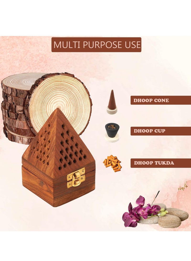 Accessorize Kingdom - Wooden Sambrani Dhoop Stand Incense Holder: Perfect Dhup Dani & Doopam Holder - Image 1