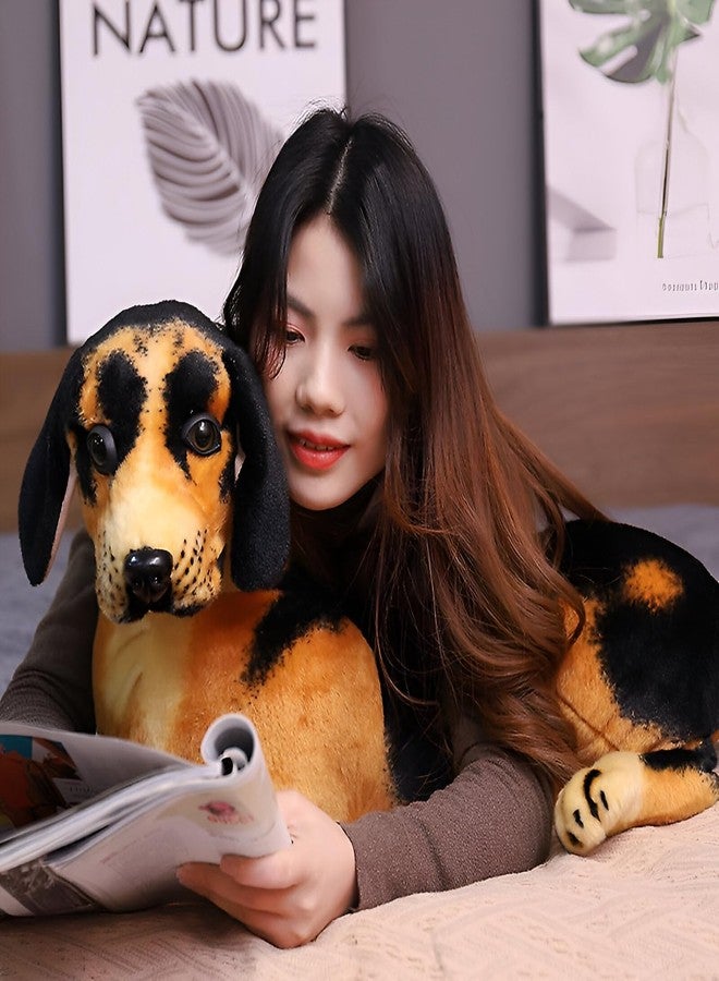 تيكلز لعبة حيوان محشو ناعم على شكل كلب الراعي الألماني من تيكلز، هدية مثالية لأعياد ميلاد الفتيات، للسيارة والغرفة (الحجم: 55 سم؛ اللون: أسود وبني) - Image 2