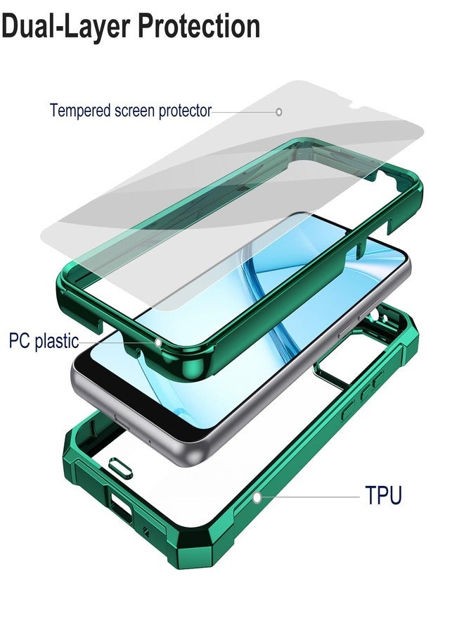 Ailiber Case for BLU View 5 Pro, BLU View5 Pro Phone Case with Screen Protector, Dual Layer Shockproof Bumper, Clear Transparent Anti Yellowing, Military Grade Drop Protection Cover-Green - Image 3