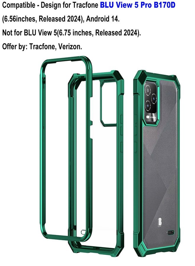Ailiber Case for BLU View 5 Pro, BLU View5 Pro Phone Case with Screen Protector, Dual Layer Shockproof Bumper, Clear Transparent Anti Yellowing, Military Grade Drop Protection Cover-Green - Image 2