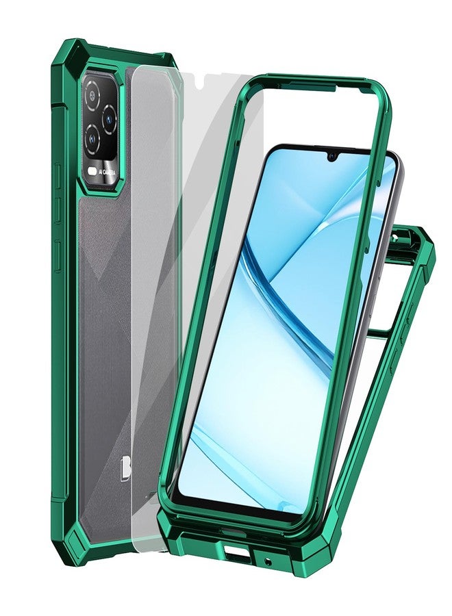 Ailiber Case for BLU View 5 Pro, BLU View5 Pro Phone Case with Screen Protector, Dual Layer Shockproof Bumper, Clear Transparent Anti Yellowing, Military Grade Drop Protection Cover-Green - Image 1