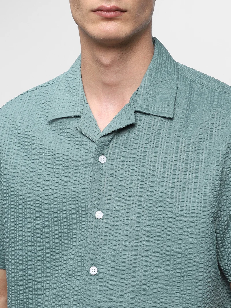Dennis Lingo Sage Green Casual Shirt for Men, Regular Fit