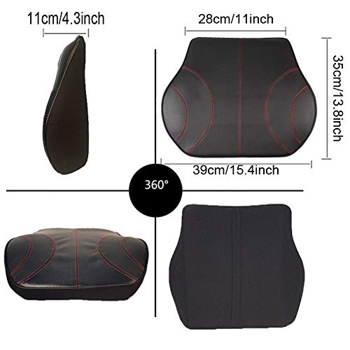 HomDSim PU Soft Leather Lumbar Cushion,Car Seat Lower Back Support Pillow with Soft Memory Foam,Comfortable for Car Driving & Home Office Computer Chairs Back Pain Relief Corrects Posture - Image 3