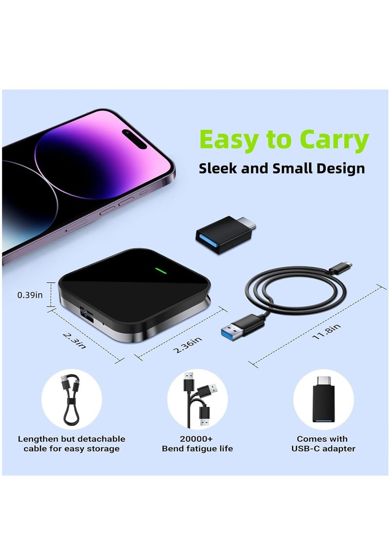 SYOSI - Wireless CarPlay Adapter for iPhone, Wireless Carplay Dongle Converts Factory Cars Wired Carplay to Wireless, Carplay Bluetooth Adapter, WiFi Auto-Connect Online Update, for Cars from 2015 & iOS 9+ - Image 1