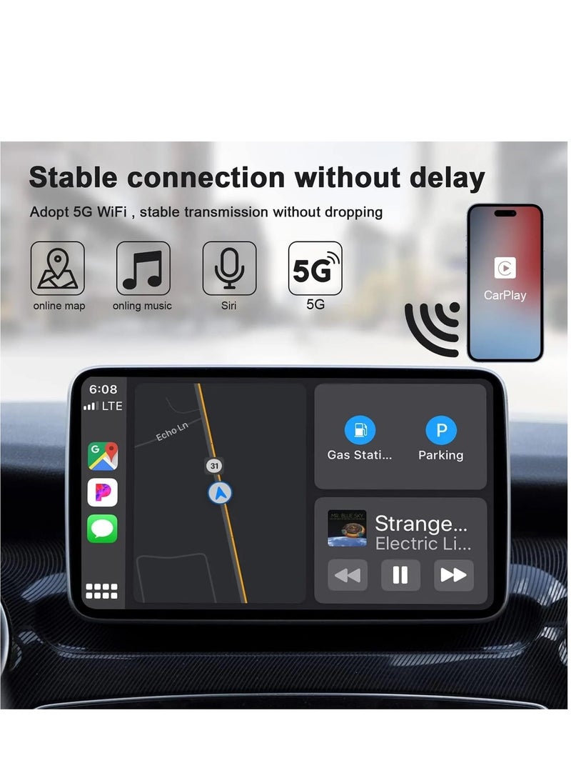 SYOSI - Wireless CarPlay Adapter for iPhone, Wireless Carplay Dongle Converts Factory Cars Wired Carplay to Wireless, Carplay Bluetooth Adapter, WiFi Auto-Connect Online Update, for Cars from 2015 & iOS 9+ - Image 1
