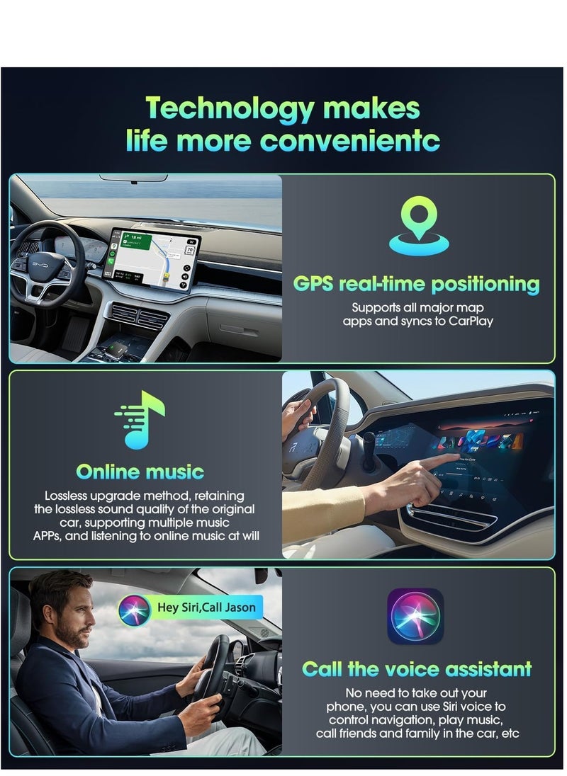 SYOSI - Wireless CarPlay Adapter for iPhone, Wireless Carplay Dongle Converts Factory Cars Wired Carplay to Wireless, Carplay Bluetooth Adapter, WiFi Auto-Connect Online Update, for Cars from 2015 & iOS 9+ - Image 1