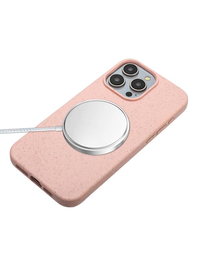 زبون جراب لهاتف iPhone 13 Pro Max مصنوع من مادة القش المغناطيسية MagSafe من القمح + جراب هاتف TPU مع حبل - Image 2