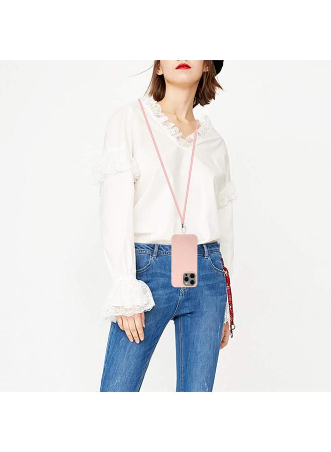 زبون جراب لهاتف iPhone 13 Pro Max مصنوع من مادة القش المغناطيسية MagSafe من القمح + جراب هاتف TPU مع حبل - Image 5