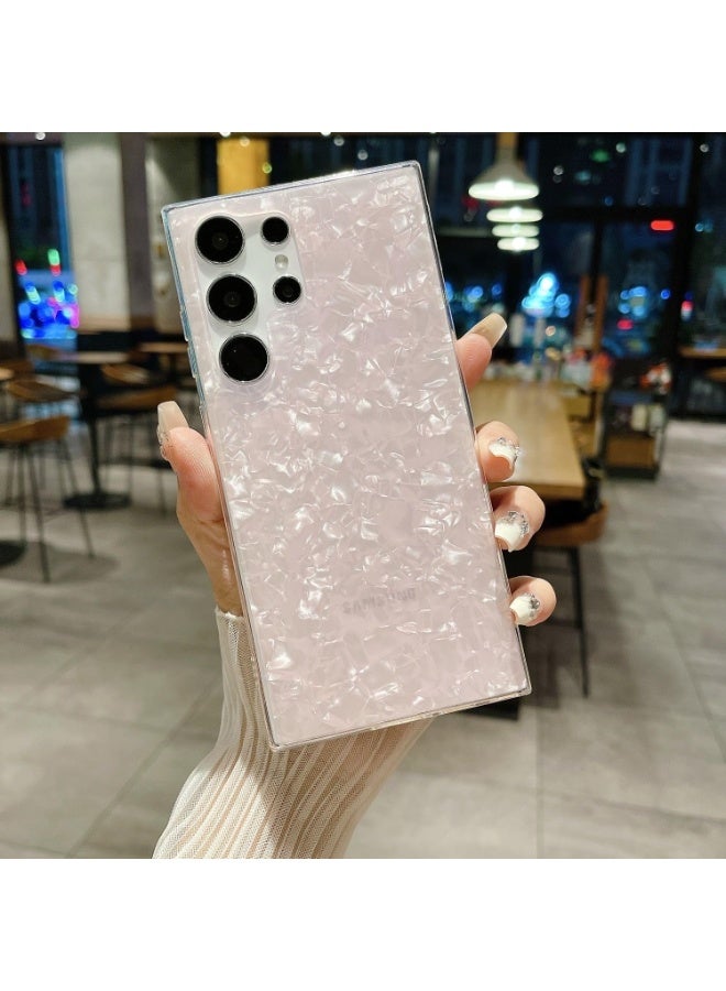غطاء خلفي لهاتف Galaxy S24 Ultra 5G، بنمط رخامي وردي، تصميم حجري فريد، مقاوم للصدمات، ملائم للجسم، مصنوع من مادة البولي كربونات الصلبة، مناسب للفتيات والنساء والمراهقات - Image 4