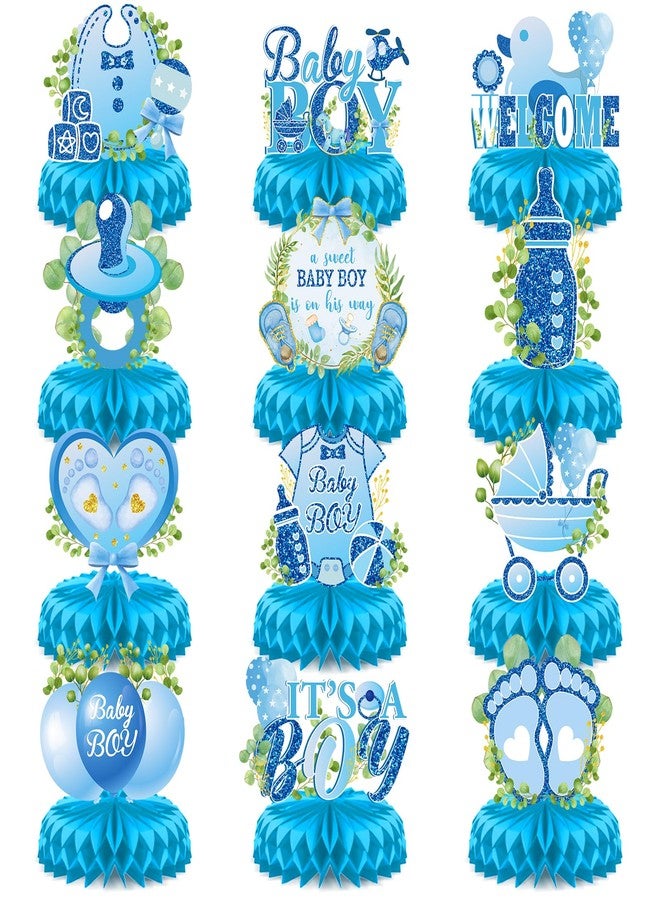 LUUFILx It's a Boy Baby Shower Centerpieces Baby Shower Table Centerpieces Bloom Table Display with Letters A Sweet Baby Boy is on His Way Gender Reveal Decorations for Boy Birthday Supplies (Paper) - Image 1