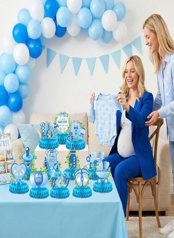 LUUFILx It's a Boy Baby Shower Centerpieces Baby Shower Table Centerpieces Bloom Table Display with Letters A Sweet Baby Boy is on His Way Gender Reveal Decorations for Boy Birthday Supplies (Paper) - Image 4