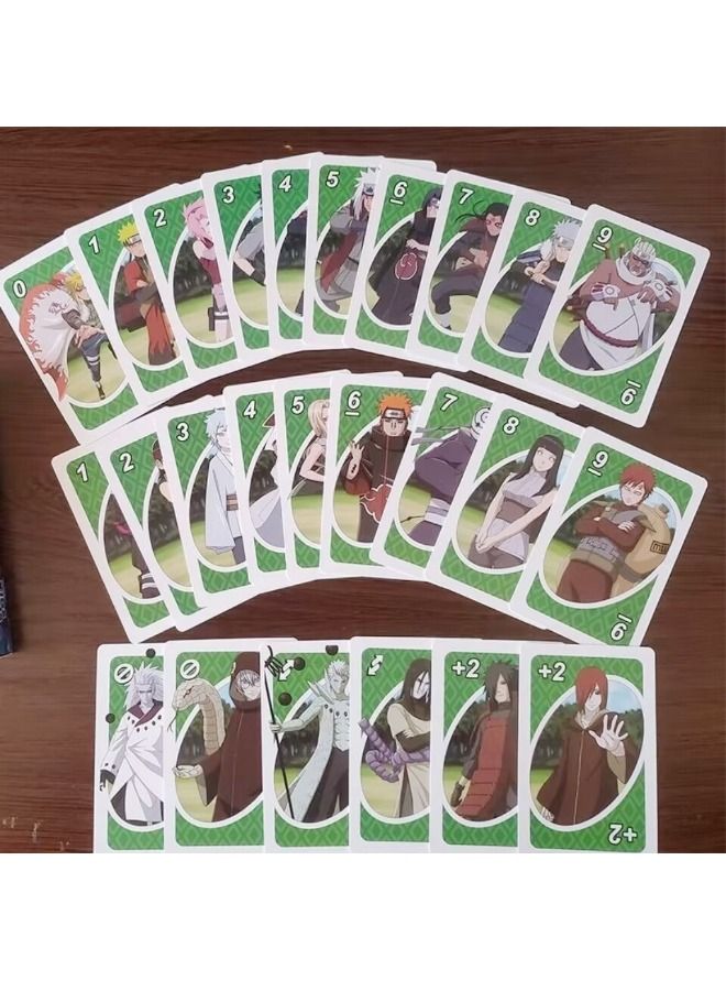 Anime UNO Card Game, Anime Character Themed Collector Deck 112 Cards with Character Images, Including One Piece, Naruto, Dragon Ball, Demon Slayer 4 styles, Gift for Kid, Family and Adult Game Night