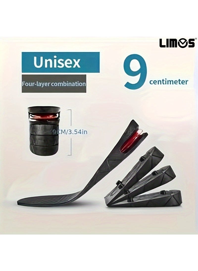 LIMOS 1 Pair Adjustable Height Increase 4 Layer Insole - Rubber Heel Lift Inserts with Removable  - Image 1