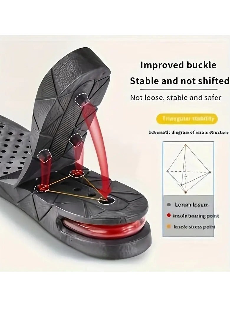LIMOS 1 Pair Adjustable Height Increase 4 Layer Insole - Rubber Heel Lift Inserts with Removable  - Image 3