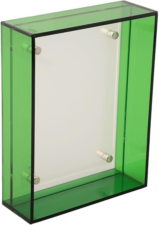 Green Acrylic Frameless Photo Frame 4 3x5 5 Inches With Standoffs For Wall Or Table Display - Image 1