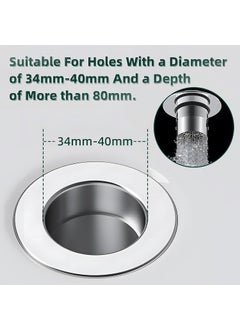 Yopple Yopple Universal Bathroom Sink Stopper Hair Catcher PopUp Sink Drain Filter with Removable Stainless Steel Basket AntiClog Sink Strainer for Kitchen Bathroom Sink Drain  - Image 2