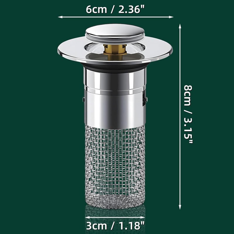 Yopple Yopple Universal Bathroom Sink Stopper Hair Catcher PopUp Sink Drain Filter with Removable Stainless Steel Basket AntiClog Sink Strainer for Kitchen Bathroom Sink Drain  - Image 5