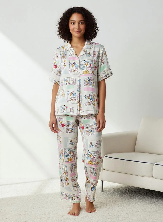 Splash FAV Pyjama Set Button-Down Shirt & Trousers Viscose