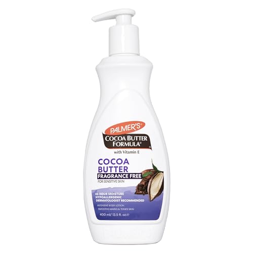 PALMER'S Palmers Cocoa Butter Formula Daily Skin Therapy Body Lotion with Vitamin E Fragrance Free 135 Ounces Pack of 4 