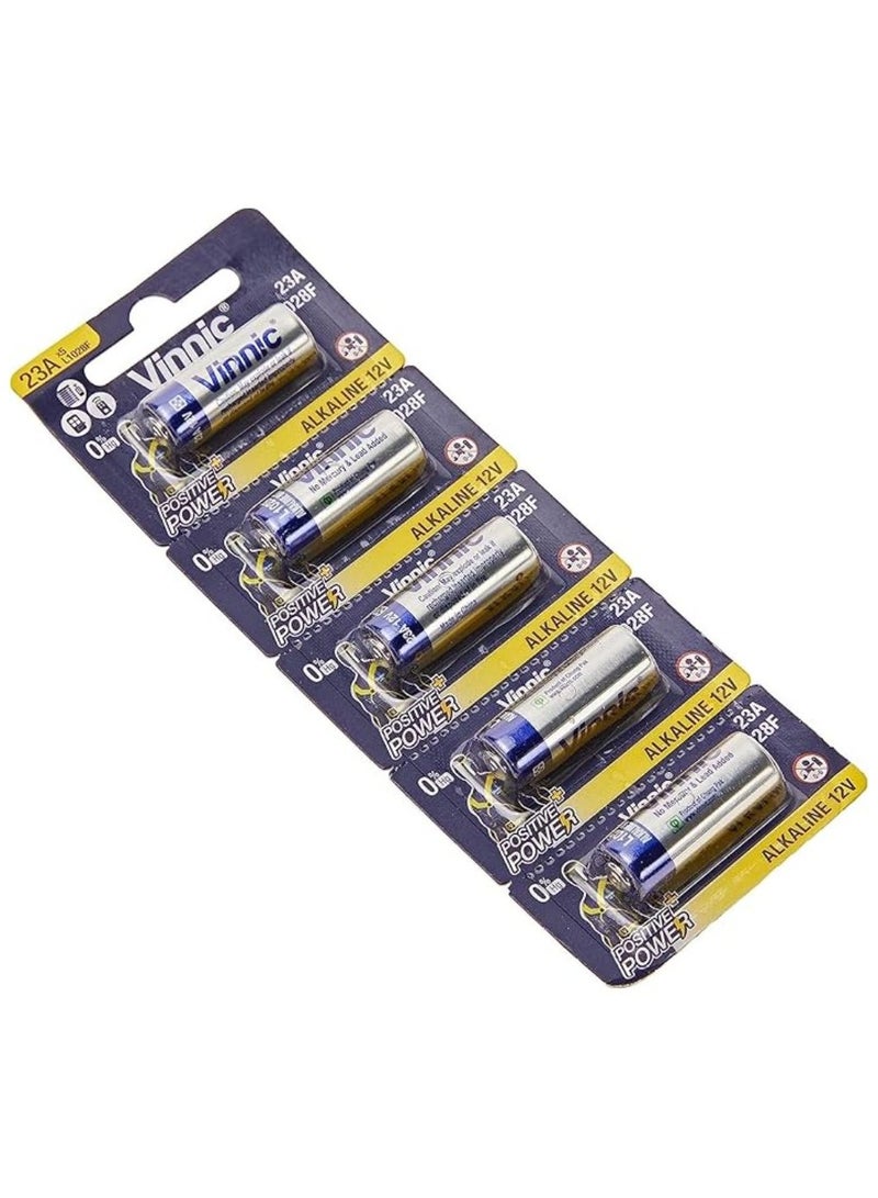 Vinnic 5-Pieces Vinnic 23A Positive Power (L1028F) 12V Alkaline Batteries - Image 3