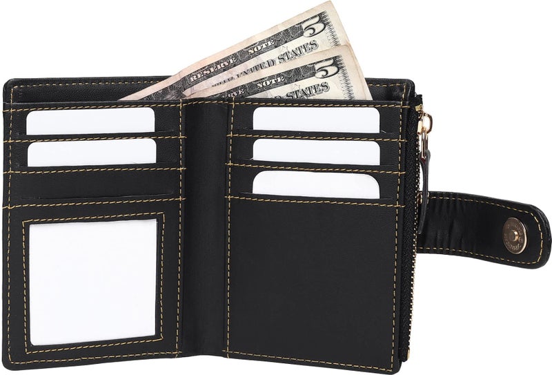 SAMTROH Small Women's Wallet -PU Leather Multi Wallets | Credit Card Holder | Coin Purse Zipper -Small Secure Card Case/Gift Wallet for Women and Girls (Black) - Image 2