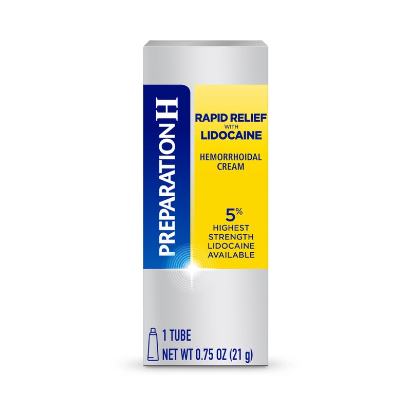Preparation H Rapid Relief Hemorrhoid Cream with Lidocaine, Numbing Relief for Swelling, Pain, Burning and Itching - 0.75 Oz Tube - Image 1