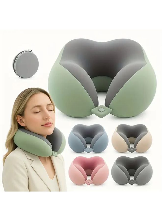 Ergonomic U Shaped Memory Foam Travel Neck Pillow Fruit Green Color Matching - Image 4