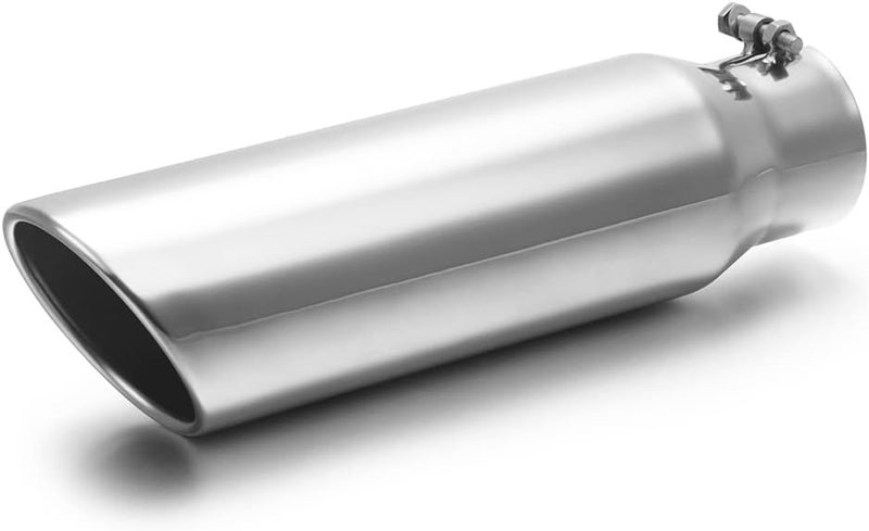 LCGP 3" Inlet Black Exhaust Tip - Universal Bolt On Stainless Steel Diesel Exhaust Tailpipe Tip - Image 1