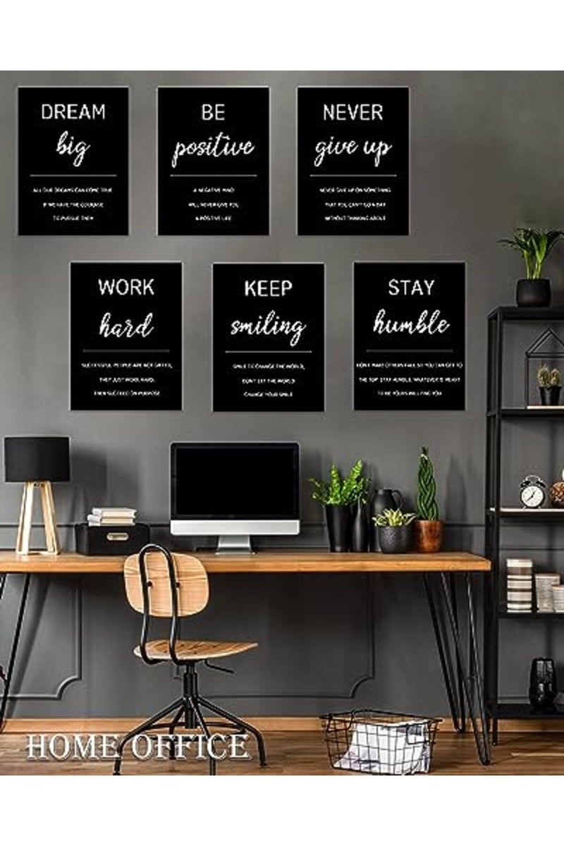 Drsoum Inspirational Office Wall Art Motivational Wall Decor 12” x16” Framed Quotes Wall Art for Living Room Encouraging Canvas Posters for Bedroom Sayings for Wall Decor - Set of 6 (Framed) - Image 3
