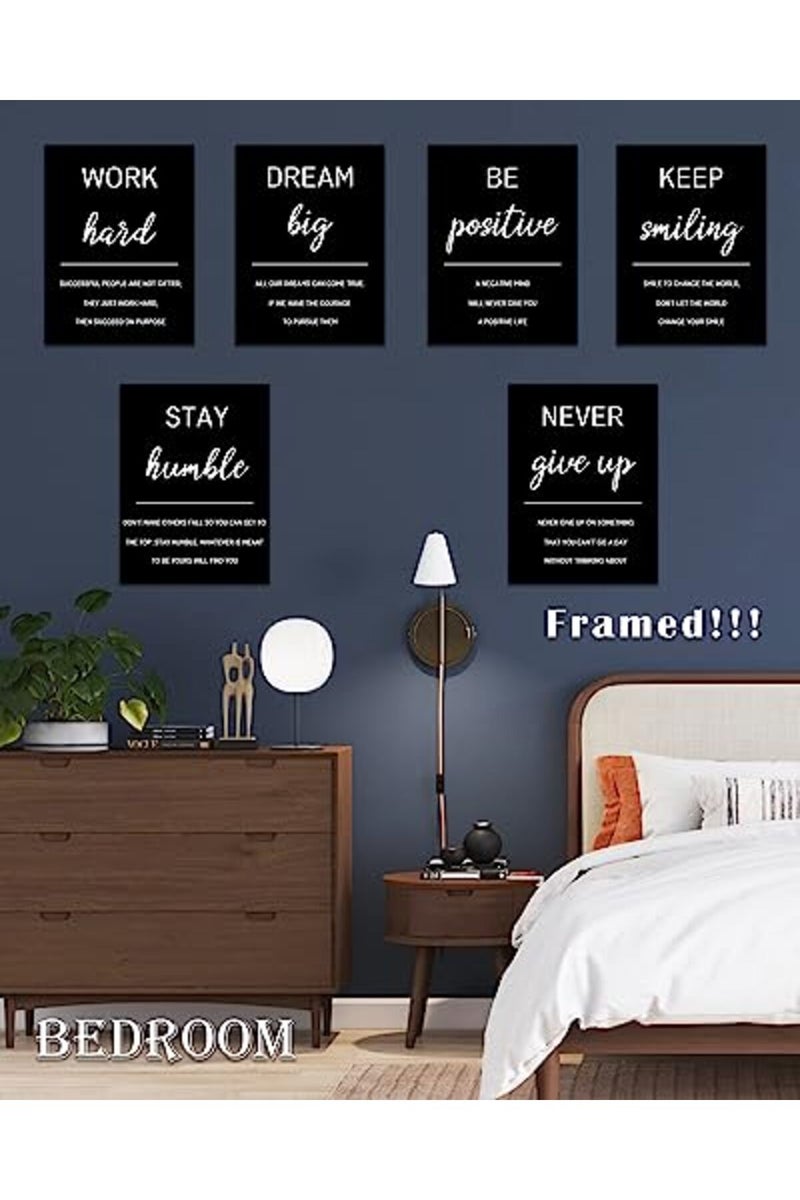Drsoum Inspirational Office Wall Art Motivational Wall Decor 12” x16” Framed Quotes Wall Art for Living Room Encouraging Canvas Posters for Bedroom Sayings for Wall Decor - Set of 6 (Framed) - Image 5